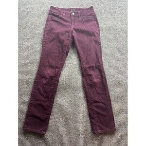 Ann Taylor Loft Curvy Skinny Jeans Womens Size 0 Burgundy Cotton Spandex